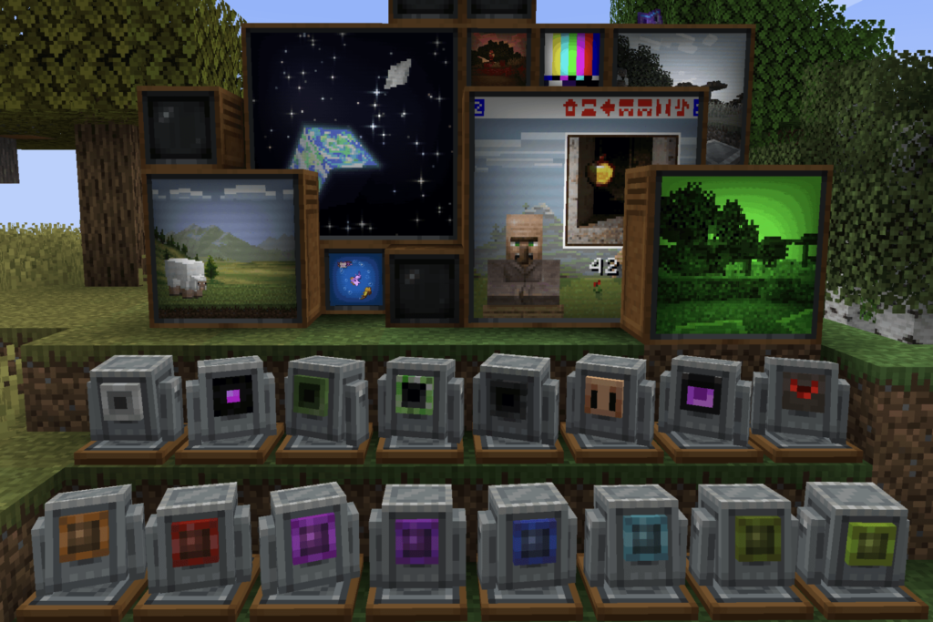 Vista mod for Minecraft adding functional VHS-style TVs and security cameras