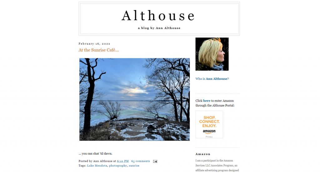 Independent blog Althouse, an example of a standalone blog project