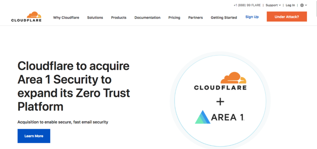 Cloudflare's homepage.