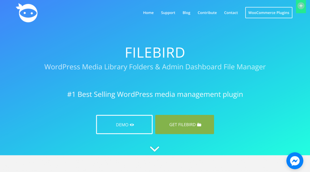 a screenshot of the FileBird's official website