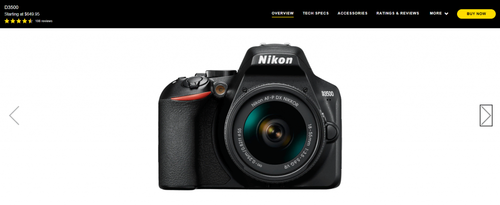 DSLR camera Nikon D3500