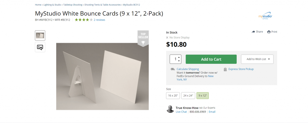 MyStudio white bounce cards available on MyStudio