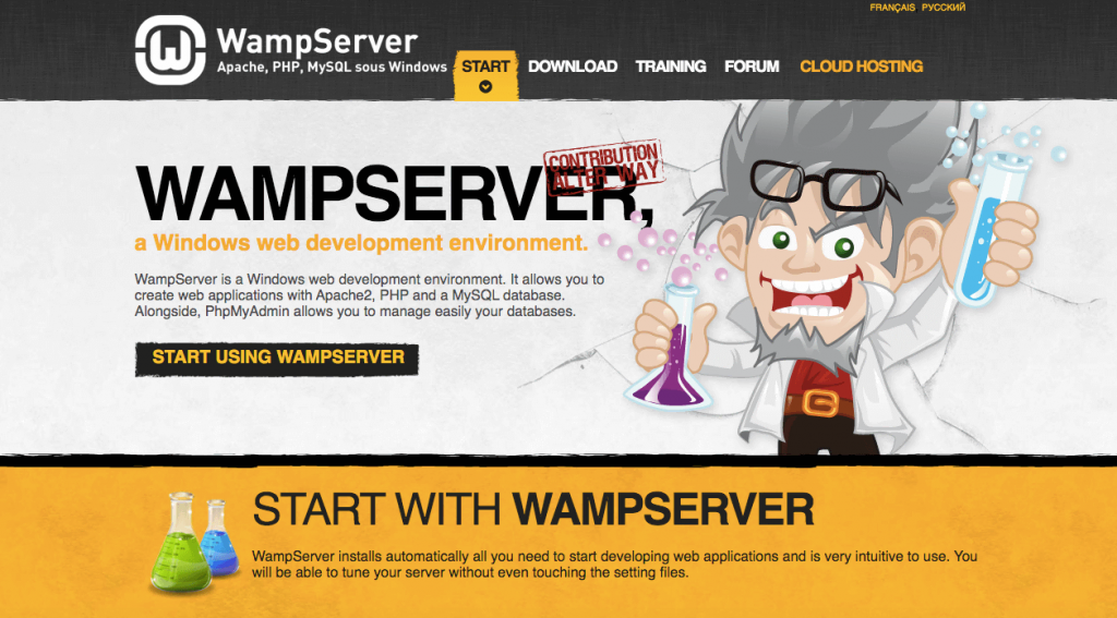 WampServer's official homepage.