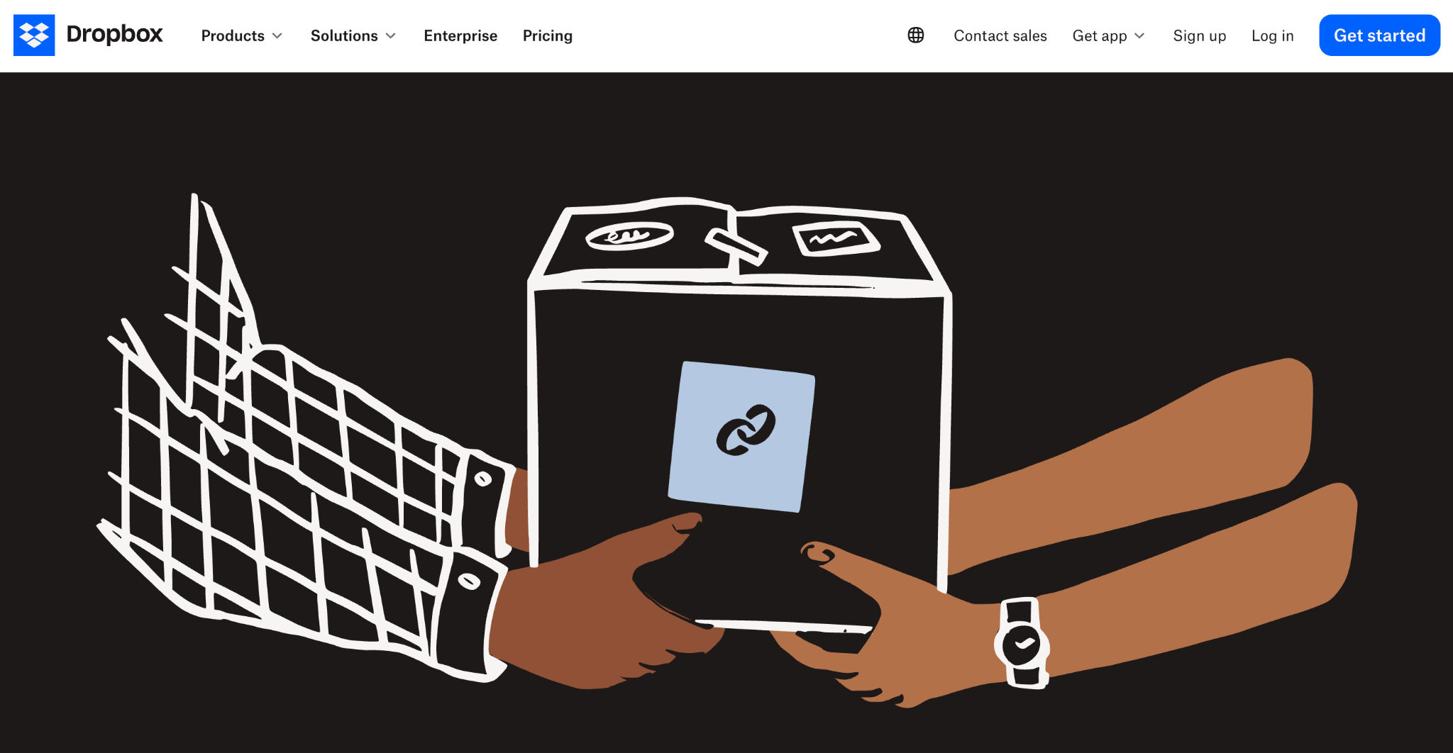 Homepage of Dropbox referral program