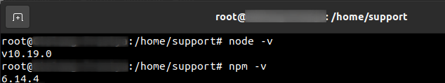 Node.js and npm version verification on Linux