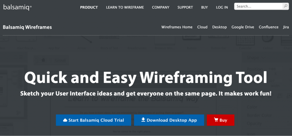 Balsamiq – Quick and Easy Wireframing tool