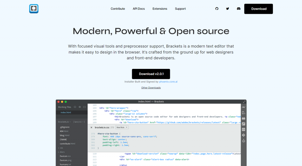 Brackets, a free online code editor for web designers and front-end developers