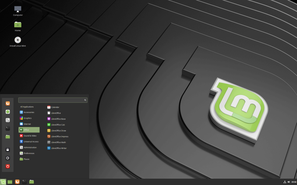 Linux Mint desktop appearance