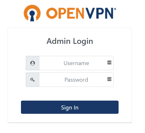 OpenVPN 管理員登錄頁面
