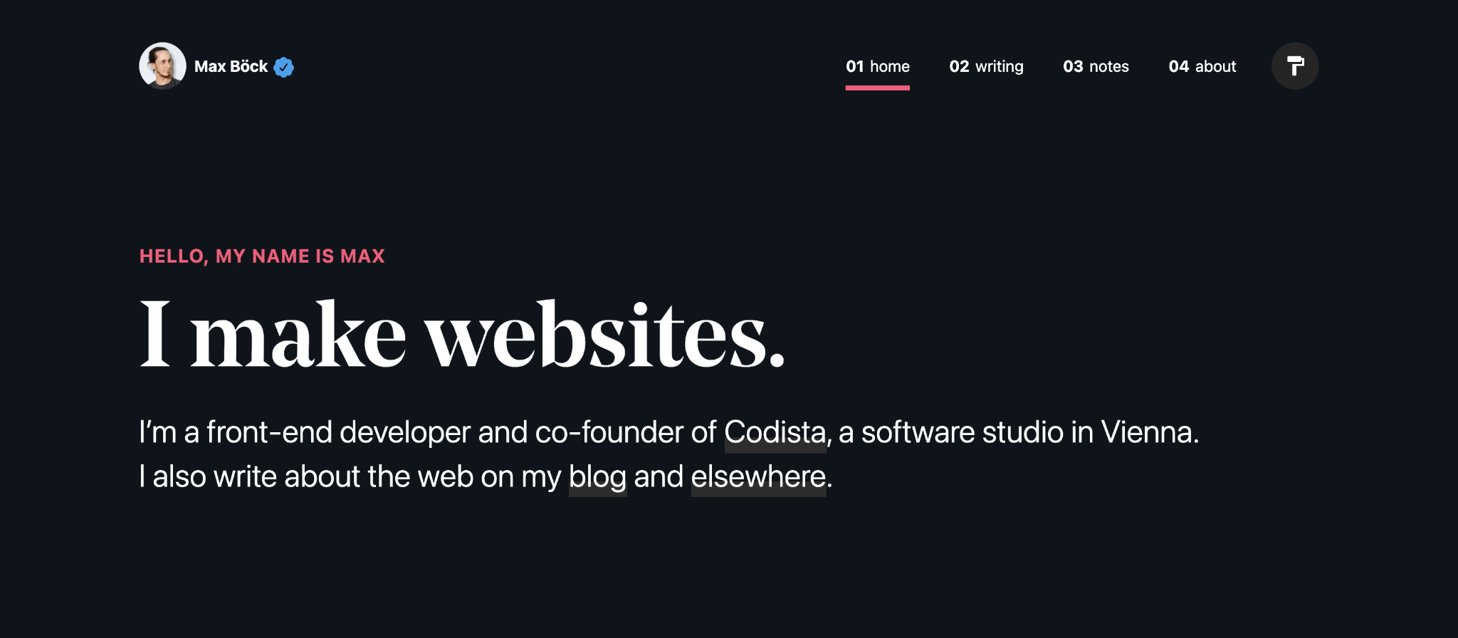 Max B&ouml;ck portfolio page