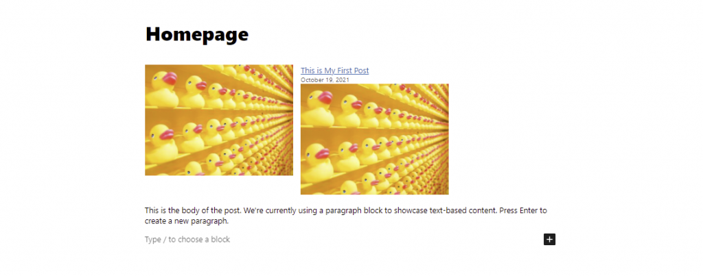 An example of the duplicate featured image error in WordPress.