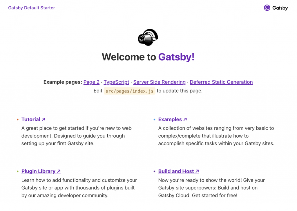 Gatsby local website example