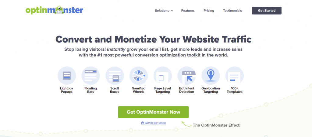 The homepage of OptinMonster