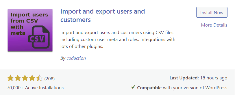 The Import and Export Users and Customers plugin banner