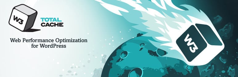 W3 Total Cache's banner. Web performance optimization for WordPress