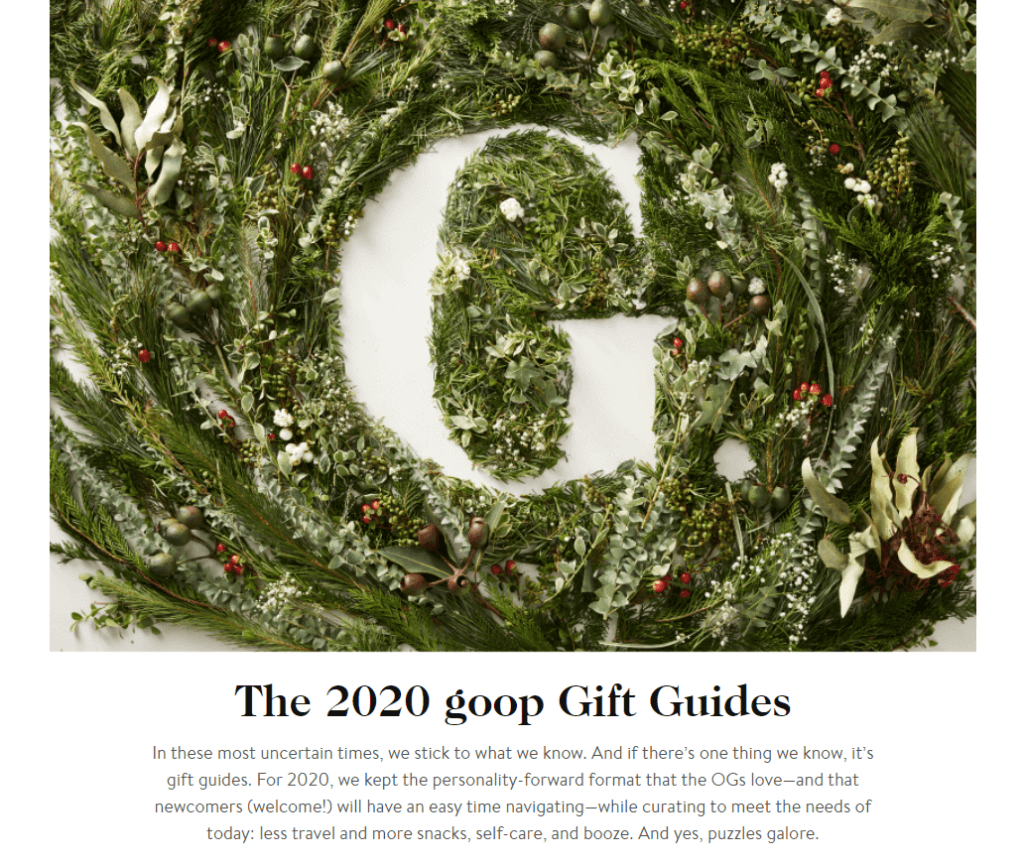goop's 2020 gift guides.