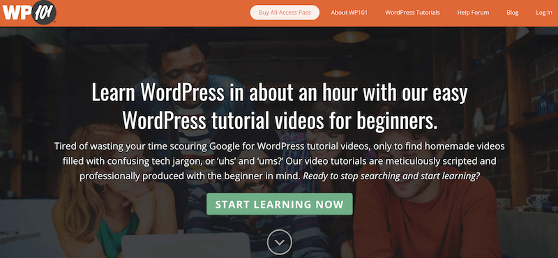WP 101 platform for learning WordPress