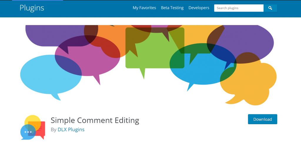 The banner of Simple Comment Editing, a WordPress plugin.