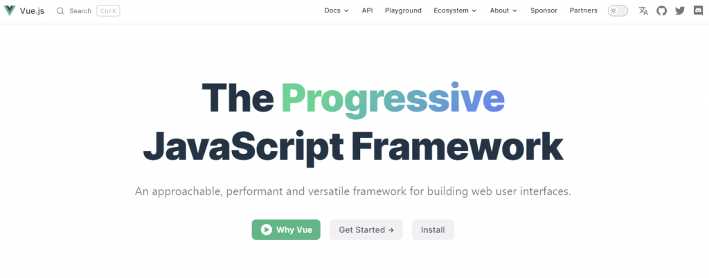 Vue.js, a progressive JavaScript framework for building web user interfaces