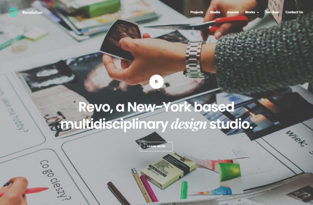 Revolution is a perfect theme for film and production company websites