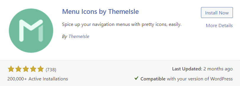 The Menu Icons by ThemeIsle plugin banner in the WordPress plugin directory