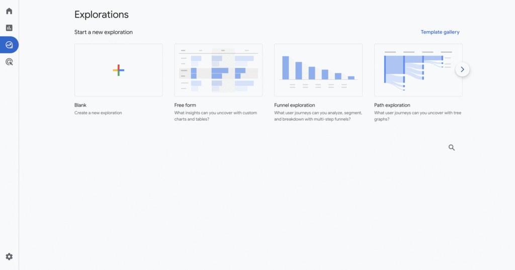 Explorations section in GA4