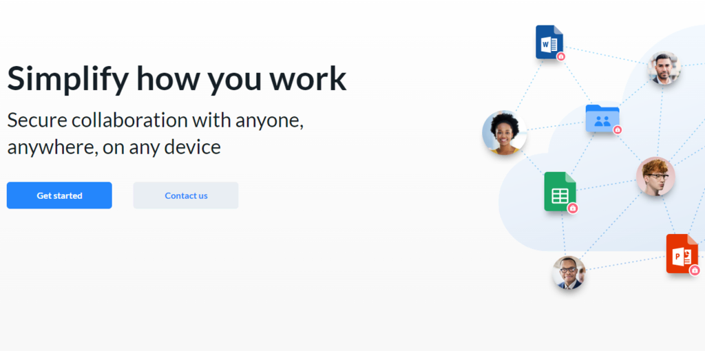 Box's official homepage offering to simplify your work