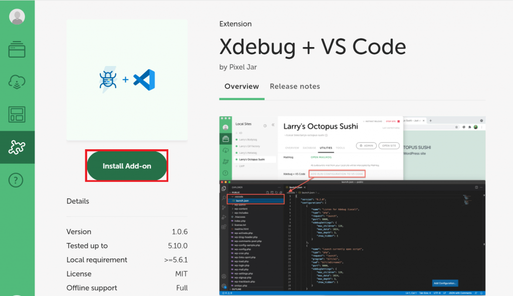 Installing Xdebug + VS Code Local add-on