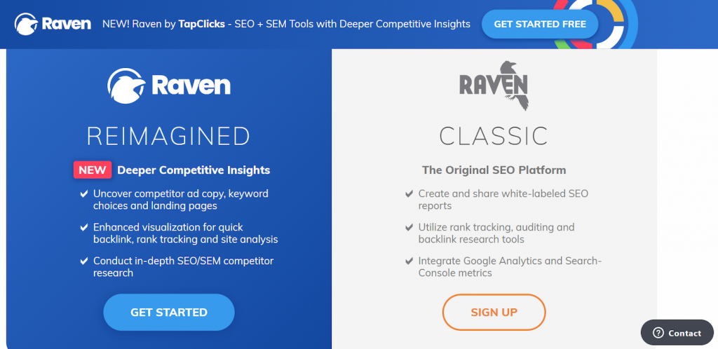 Raven Tools' homepage &ndash; a cloud-based SEO tool