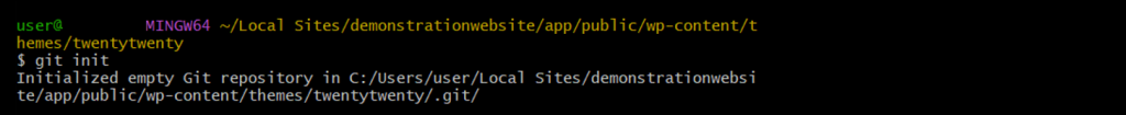 Using the git init command