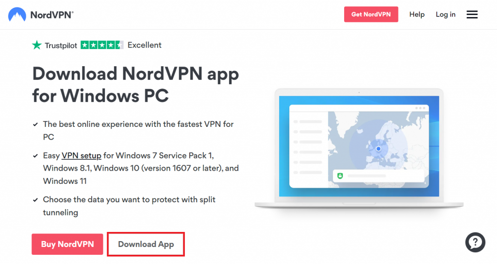 NordVPN download page