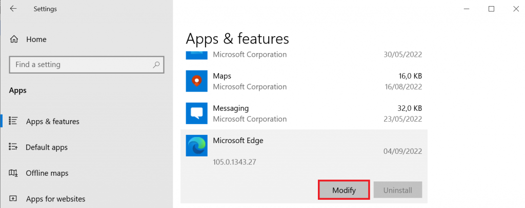 Memodifikasi Microsoft Edge pada menu pengaturan