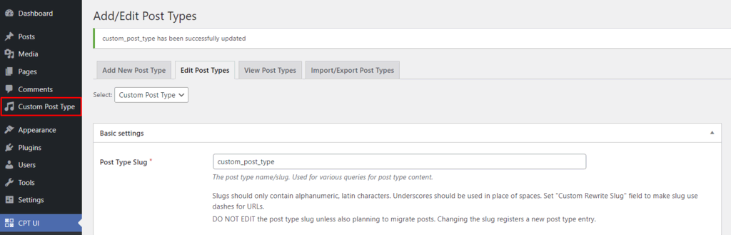 A custom post type with a custom icon