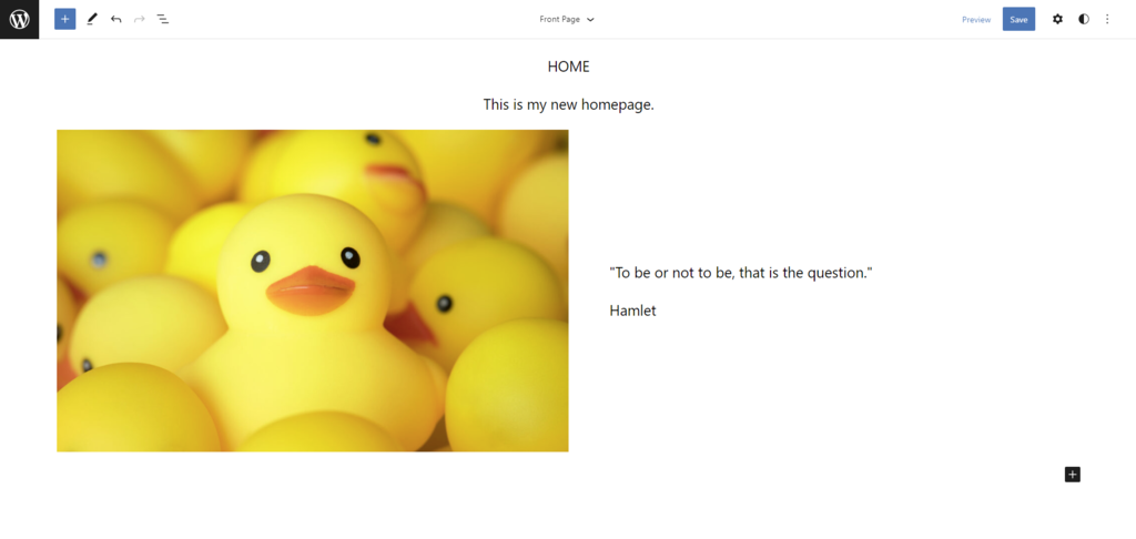 Creating a new custom page template using WordPress block editor