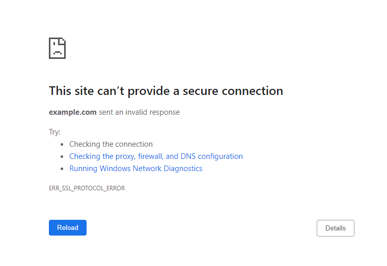 This Site Can't Provide a Secure Connection error on Chrome
This Site Can't Provide a Secure Connection error on Chrome