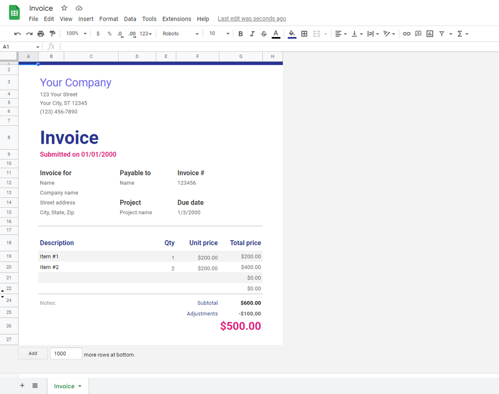 invoice template