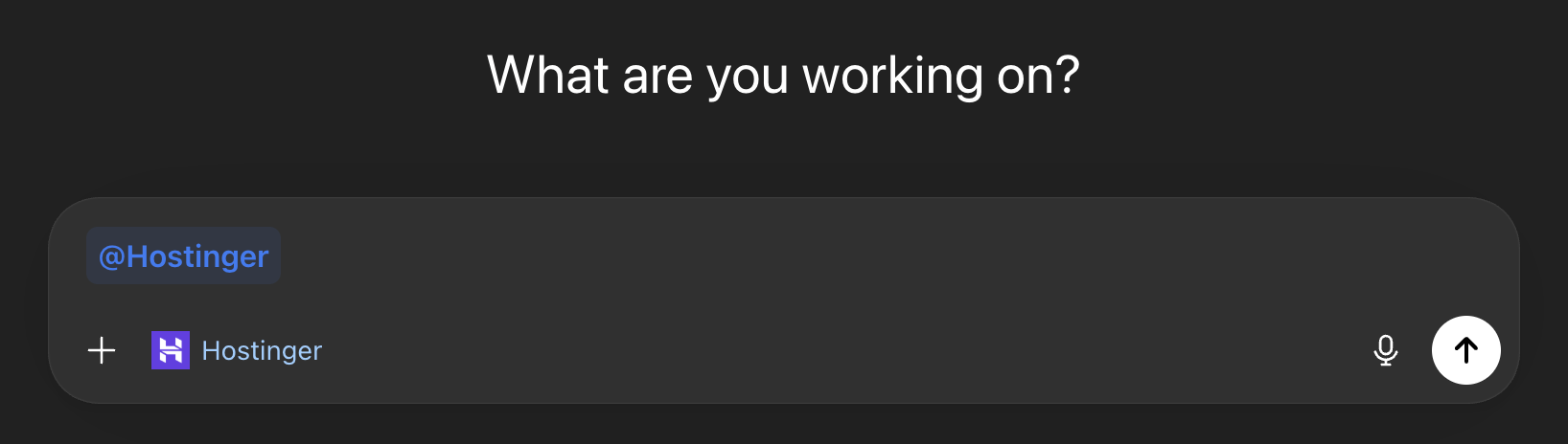 Chat panel within ChatGPT with a tag for @hostinger