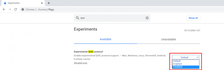 How to fix ERR_QUIC_PROTOCOL_ERROR Chrome Error