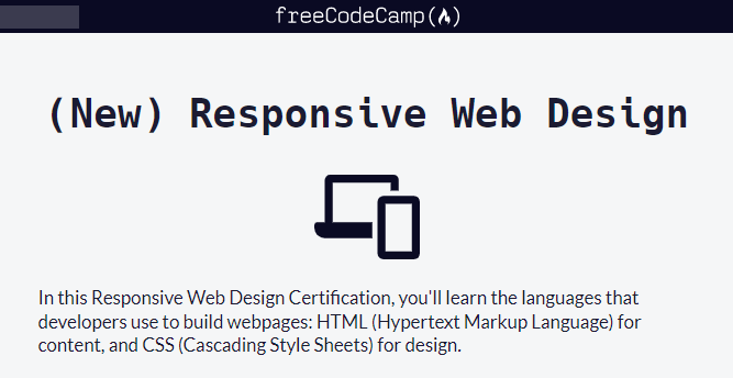 The Responsive Web Design Certification Curriculum page on the freeCodeCamp website