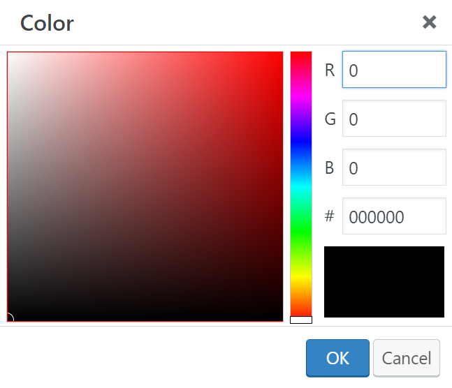 The WordPress classic editor's custom text color window