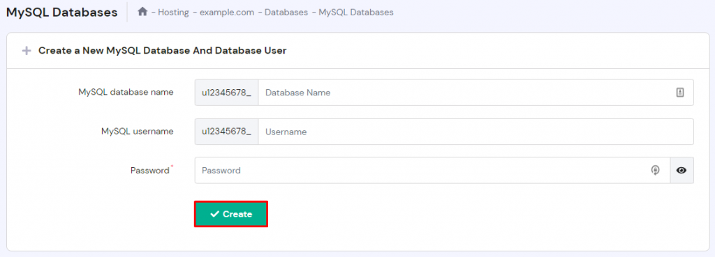 Create a New MySQL Database and Database User