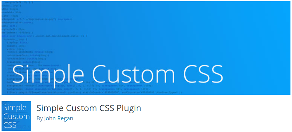 Simple Custom CSS plugin banner