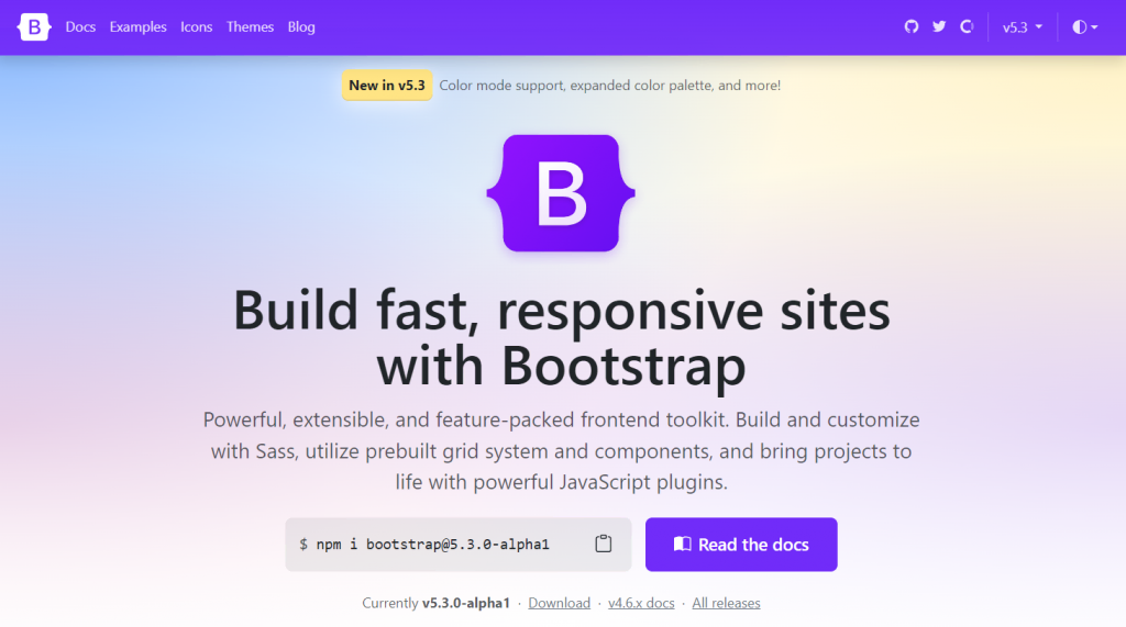 Bootstrap's website