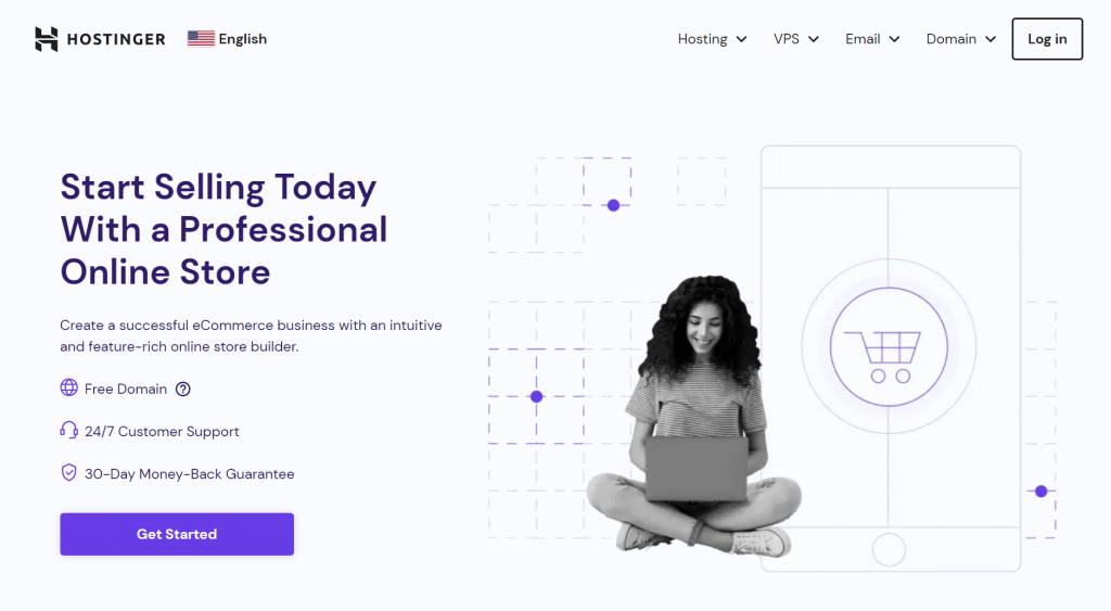 Hostinger's Online Store landing page