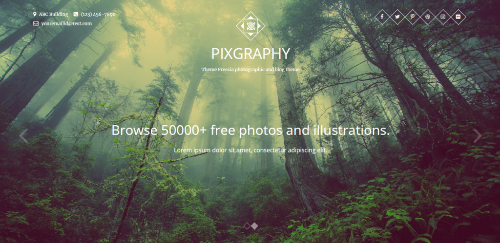 Pixgraphy WordPress photography theme