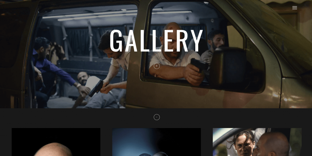 The Gallery section in Lior Raz's portfolio, with a full-width background image
