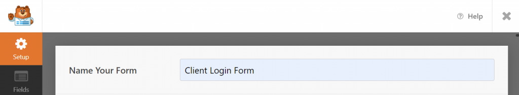 WPForms' new custom form's name field