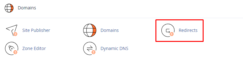 The Redirects menu on cPanel