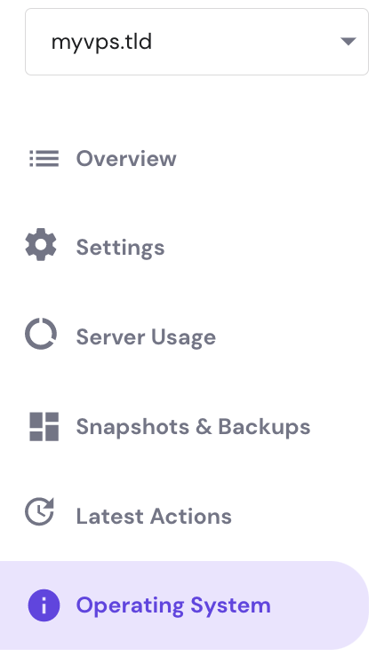 The operating system button on hPanel