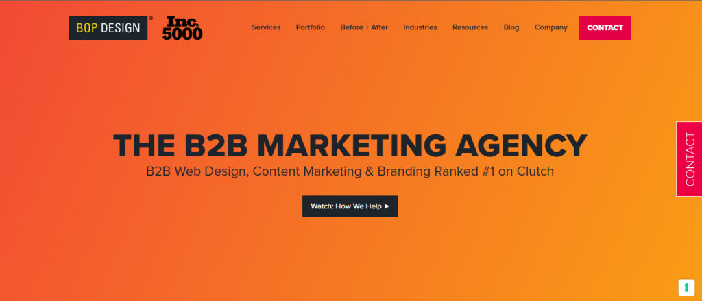 Bop Design website homepage
